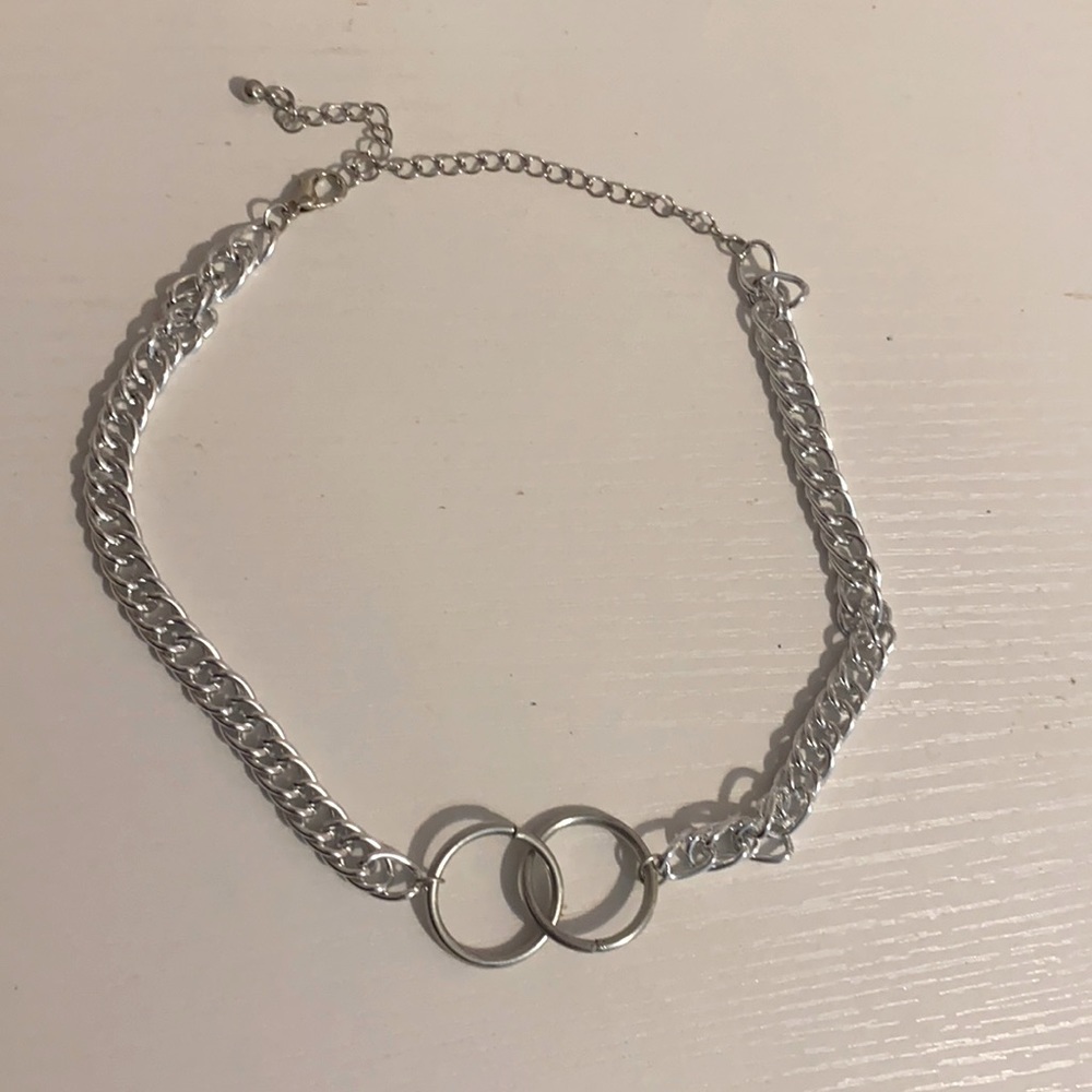 Silver choker necklace